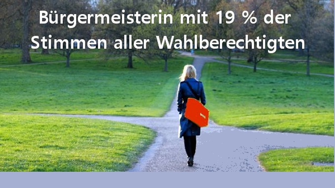 19 % der Stimmen Bürgermeisterin mit 19 % der Stimmen aller Wahlberechtigten