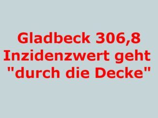 Der Inzidenzwert liegt heute in Gladbeck bei 306,8 Damit hat der Corona-Inzidenzwert in Gladbeck seinen höchsten Stand seit Beginn der Pandemie erreicht.
