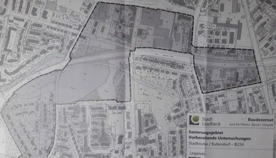 Gladbeck: von der Stadtverwaltung vorgeschlagenes Sanierungsgebiet an der B224 / A52