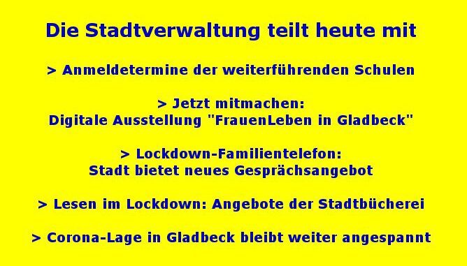 Die Stadtverwaltung teilt mit Die Stadtverwaltung teilt mit