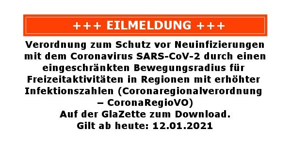 Eilmeldung Eilmeldung zu neuen Corona-Regeln