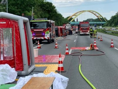 Gefahrgutunfall auf der A2 bei Gladbeck
