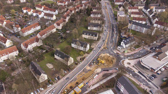 Vollsperrung der Wiesmannstraße in Gladbeck-Brauck