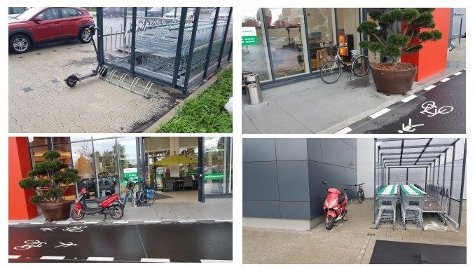 Fahrradsituation am StewesBaumarkt in Gladbeck