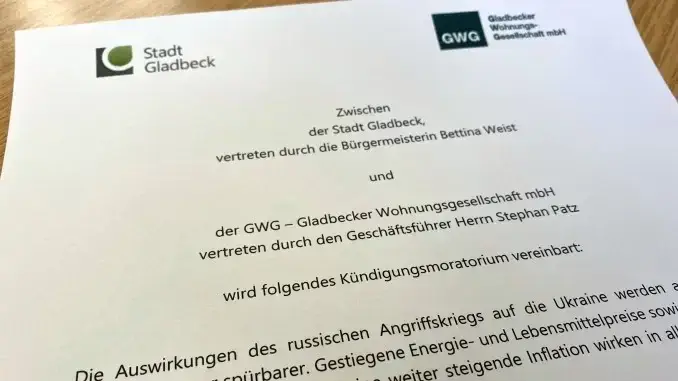 Kündigungsmoratorium für Gladbecker GWG vereinbart