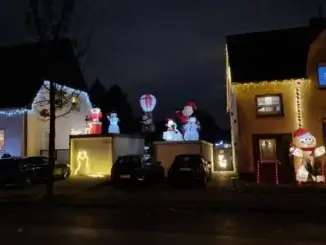Weihnachtsschmuck auf den Straßen von Gladbeck