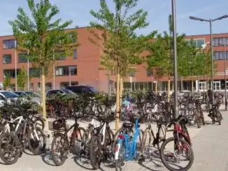 Heisenberg-Gymnasium in Gladbeck - untaugliche Fahrradständer