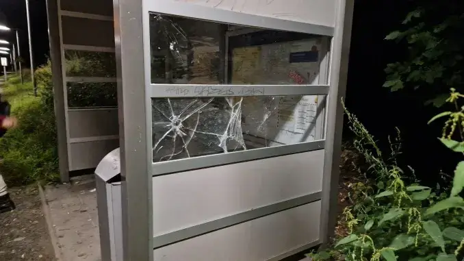Vandalismus am Haltepunkt Gladbeck-Zweckel