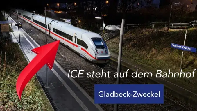 ICE steht seit gestern auf dem Bahnhof Gladbeck-Zweckel