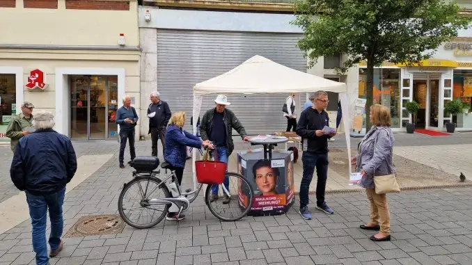 Wagenknechtpartei BSW: Infostand des BSW in Gladbeck