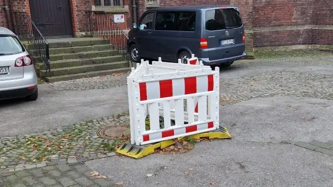 Bauzahndreieck hinter der Lambertikirche