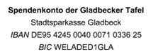 Spendenkonto der Tafel Gladbeck