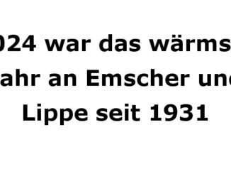 Wärmstes Jahr Emscher und Lippe seit 1931 = 2024