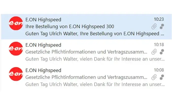 E.ON-Mails an Ulrich Walter Glasfaser - lässt E.ON die Drücker los?