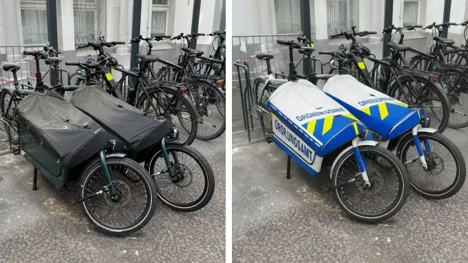 Lastenräder für den KOD - Grüne Fahrradstreifen des Ordnungsdienstes
