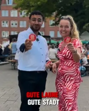 Wahlkampfauftritt von Achmed-Khodr-und-Bettina-Weist