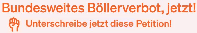 Link zur Unterschrift für das Böllerverbot
