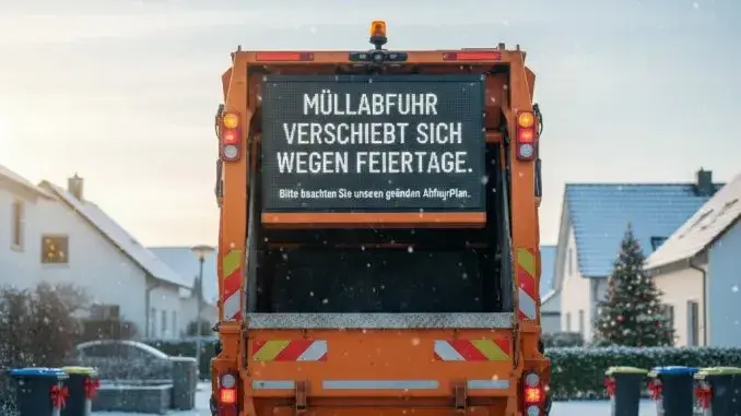 Müllabfuhrverschiebung zu Weihnachten und Silvester