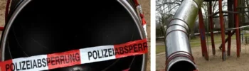 Detonation auf Spielplatz in Gladbeck - Loch in Metallrutsch gesprengt