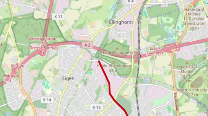 Radvorrangroute in Bottrop Radvorrangroute: zwischen Gladbeck und Bottrop