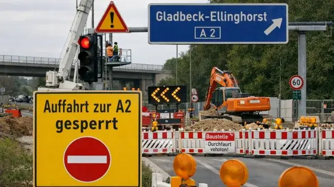 Ampelbau an Anschlussstelle Gladbeck-Ellinghorst dauert an