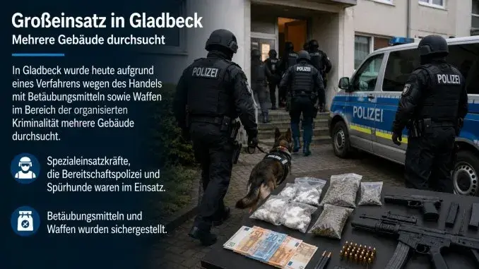 Großeinsatz in Gladbeck Durchsuchung betrifft mehrere Verdächtige
