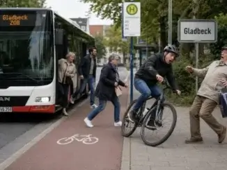 Unfall mit Fußgänger und Radfahrer in Gladbeck
