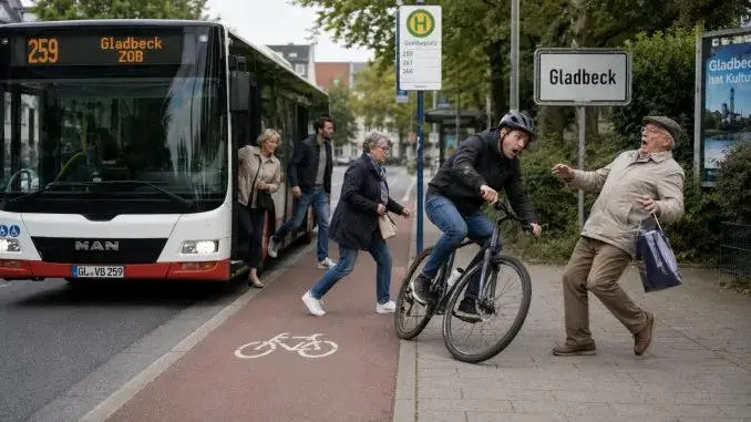 Unfall mit Fußgänger und Radfahrer in Gladbeck
